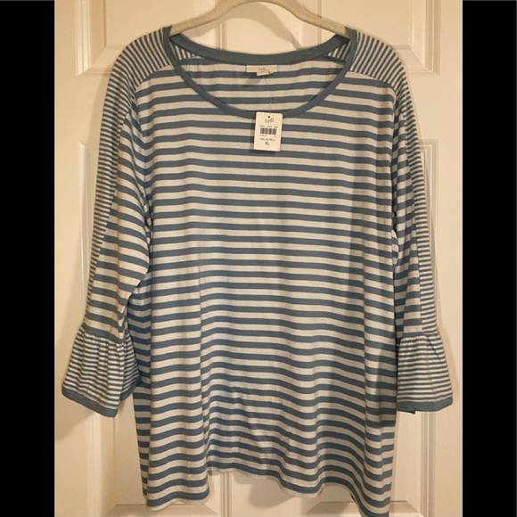J. Jill Tops - NWT J. Jill blue and white striped top.